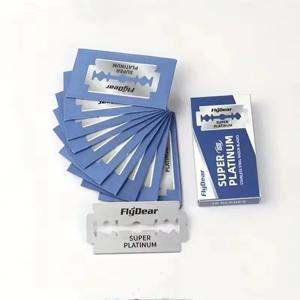 10-100Pcs 스테인레스 스틸 면도날 구식 수동 양면 면도날 미용 이발소 도구