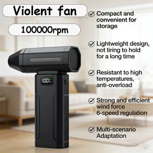 고속 미니 터보 블로워 100000 RPM 강력 제트 팬 브러시리스 모터 5단 속도 조절 가능 강력 냉각 및 환풍 팬