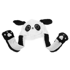 어린이와 여성용 움직이는 팬더 귀 모자, 귀여운 동물 스타일, 파티 의상, 데일리룩, 부드럽고 편안하고 따뜻한 패션 액세서리