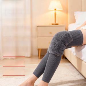 캐시미어 무릎 패드 남녀공용 보온 보호대 노인과 차가운 다리를 위한 발목 길이 가을 겨울 방한 다리 보호대