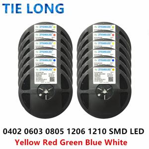 1 릴 0402 0603 0805 1206 1210 SMD LED 다이오드 조명, 노란색, 빨간색, 녹색, 파란색, 흰색, 5000PCs, 4000PCs, 3000PCs, 2000PCs