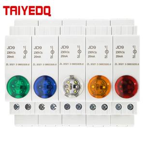 1PC LED 신호 램프 AC/DC 230V 24V 220V 파일럿 조명 Din 레일 마운트 표시 등 빨간색 녹색 JD9