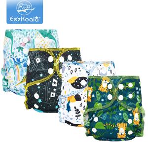 EezKoala 신생아 천 기저귀 유기농 면화 Colrful 바인딩 아기 기저귀 작은 AIO 천 기저귀 방수 PUL Fit 3-6KG Baby