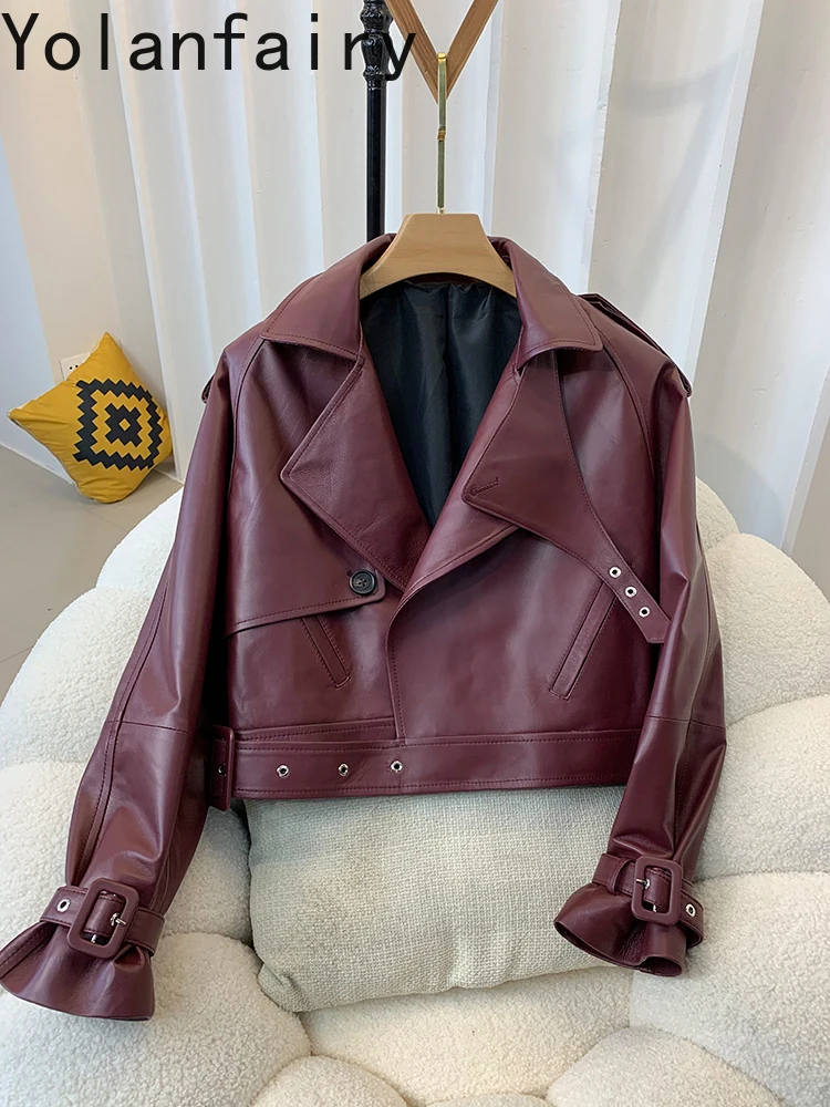 여성용 진짜 양가죽 코트, 라펠 불규칙 플래킷, 진짜 가죽 재킷, 패션 오토바이 코트 및 재킷, 유럽 스타일