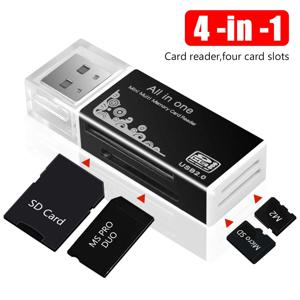 USB 2.0 카드 리더기 4 in 1 멀티 카드 리더 메모리 어댑터 메모리 스틱 프로 듀오 마이크로 SD/T-플래시/M2/MS 카드 리더기