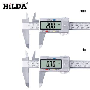 HILDA 0-150mm 버니어 캘리퍼스 디지털 전자 디지털 캘리퍼스 6 인치 LCD 마이크로미터 측정 도구