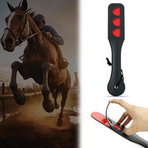 1pc PU 가죽 승마 채찍 휴대용 야외 게임 내구성 소프트 핸들 승마 패들 말 경주 훈련 연습 도구