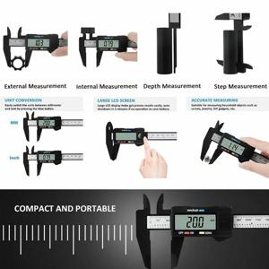 전자 버니어 캘리퍼스, 탄소 섬유 다이얼 버니어 캘리퍼스, 마이크로미터, 디지털 스케일. 배터리는 포함되어 있지 않습니다. 0-150mm