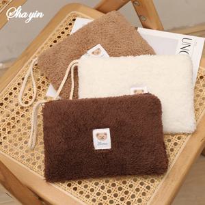 대용량 귀여운 플러시 여행용 화장품 립스틱 보관 가방 여성 메이크업 키트 핸드백 오거나이저 지갑 필통 파우치 가방