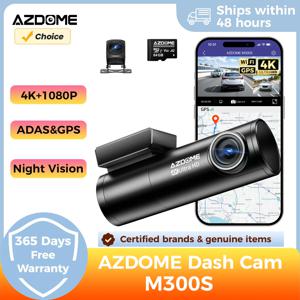 AZDOME M300S 4K+1080P 듀얼 레코더 차량용 블랙박스, 내장 WiFi GPS ADAS, 24시간 주차 모드, 야간 투시 기능 탑재
