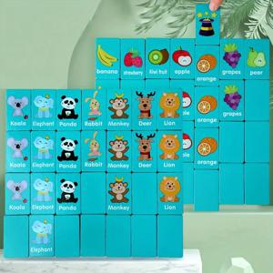 어린이 손 스크래치 나무 퍼즐 장난감 보드 아기 만화 몬테소리 조기 교육 농장 과일인지 퍼즐 장난감