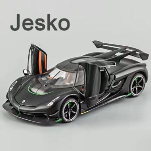 1:24 스케일 Jesko 스포츠카 모델 장난감 합금 다이캐스트 휠 풀백 Supercar 4 도어 소년을위한 차량 열기 생일 선물