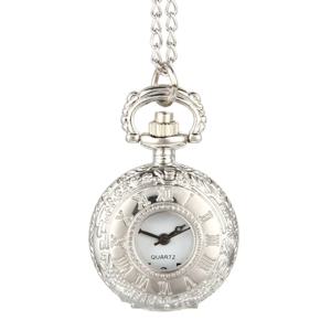 패션 빈티지 합금 번호 듀얼 타임 디스플레이 시계 목걸이 체인 시계 생일 선물