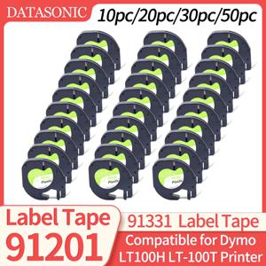 10/20/30/50pcs 91331 91201 12mm 여러 가지 빛깔의 플라스틱 라벨 테이프 호환 Dymo LetraTag 라벨 메이커 종이 테이프 LT100H LT-100T