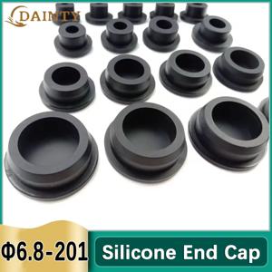 블랙 실리콘 고무 구멍 플러그 블랭킹 엔드 캡 파이프 인서트, 도장 커버, T 타입 스토퍼 방진 플러그 보어 6.8-66.3mm
