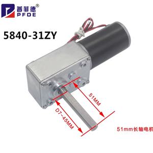 5840-31ZY-51 기어드 모터 12V~24/7RPM~470RPM 고토크 70KG/CM 고전력 웜기어 DC 모터 턴테이블 도어 자동 잠금
