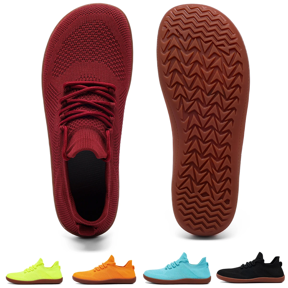 넓은 발가락 맨발 신발 남성 여성 미니멀리스트 운동화 신발 |   제로 드롭 솔 |   통기성 메쉬