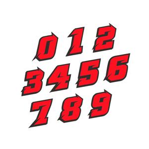 1PC 빨간 번호 오토바이 스티커 방수 오토바이 연료 탱크 전기 스쿠터 자전거 장식 내구성 비닐 데칼