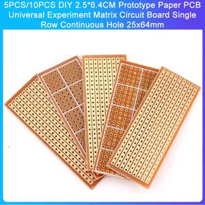 5/10pcs PCB 보드 2.5x6.4cm 단일 측면 PCB 보드 DIY 범용 실험 매트릭스 회로 기판 단일 행 연속 구멍