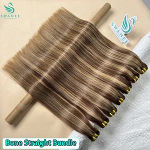 스와니 P4/27 본 스트레이트 하이라이트 번들 더블 웨프트 베트남산 인모 헤어 위브 번들 레미 인모 헤어 익스텐션