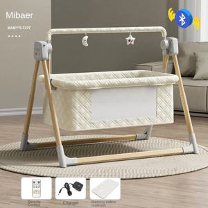 아기 요람 전동 접이식 바운서, 타이머 음악 자동 흔들림 기능 포함 유아용 바구니형 침대