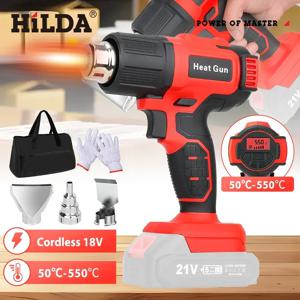 HILDA 히트 건 무선 핫 에어 건 휴대용 전기 DIY 히트 건 온도 Makita 18V 배터리 용 조절 가능 (배터리 없음)