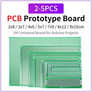 PCB 프로토타입 보드 녹색 양면 회로 보드 2x8 3x7 4x6 5x7 7x9 8x12 9x15cm DIY 납땜 또는 아두이노 프로젝트용 2-5개