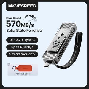MOVESPEED SP05 570MB/s USB C타입 플래시 드라이브 2TB 1TB 512GB 256GB 128GB OTG USB 3.2 Gen 2 펜드라이브 (아이폰 15/16 노트북 PC용)