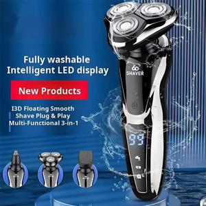 Xiaomi 남성용 면도기 3-in-1 지능형 디지털 다기능 전기 면도기 USB 충전 방수 습식 건식 플로팅 블레이드