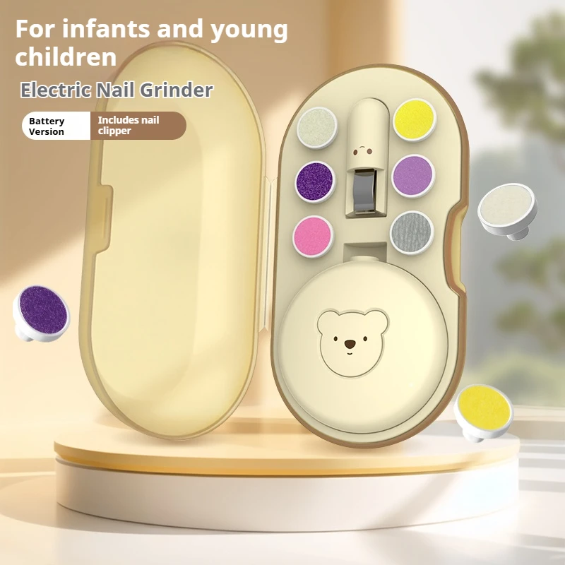 JUSTLANG 아기 전기 손톱 트리머 키트 어린이 네일 폴리 셔 도구 베이비 케어 매니큐어 세트 신생아를위한 쉬운 트림 네일 파일 클리퍼