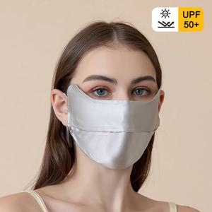 100% 실크 마스크 여름 자외선 차단 페이스 마스크 세탁 가능 재사용 가능 여성 실크 자외선 차단 마스크 야외 스포츠 사이클링 실크 페이스 커버