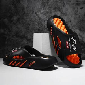 남성용 새 EVA 마사지 슬리퍼 실내 및 실외 슬리퍼 샌들 캐주얼 비치 슈즈 편안한 신발 (솔 포함) 큰 사이즈 48-49