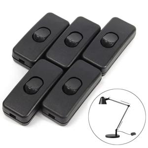 5 개/몫 실용적인 클래식 블랙 인라인 ON/OFF 테이블 램프 책상 조명 코드 케이블 스위치 전기 액세서리