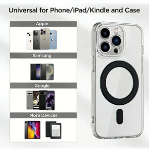 마그네틱 링 스티커 - 맥세이프 호환, 아이폰 16-12 시리즈, 삼성 갤럭시, 픽셀 및 폰 케이스용 범용 어댑터