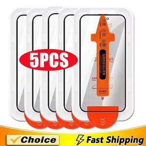 아이폰 17 프로 맥스 16 15 14 13 11 12 프로 맥스 16e 7 8 플러스 SE XR XS용 HD 강화유리 쉬운 설치 먼지 방지 스크린 보호필름