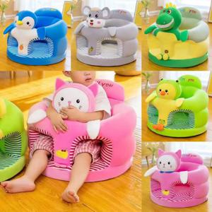 1개 아기 소파 지지대 시트 커버 유아용 만화 캐릭터 플러시 의자 앉기 연습용 편안한 요람형 바디 서포트 소파 (충전재 없음)