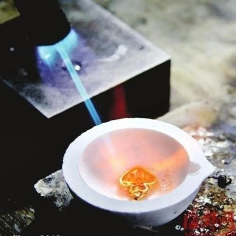 1개 고온용 석영 실리카 용해 크루시블 접시형 용기 금은 금속 주조용 보석 주조 용기