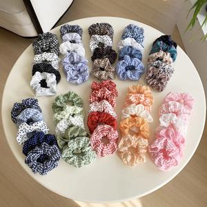 5Pcs 폴카 도트 프린트 Scrunchie 우아한 Scrunchies 헤어 타이 Scrunchy Hair Ties