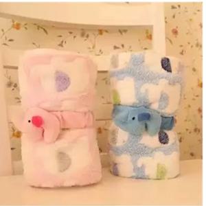 만화 아기 담요 귀여운 코끼리 아기 제품 신생아 코끼리 에어컨 이불 산호 벨벳 베개 이불 이중 사용