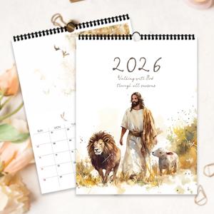 1개 2026년 벽걸이 달력, 크리스마스 예수 탄생 테마, 종교 선물, 12가지 아름다운 디자인, 크리스마스, 새해에 완벽함