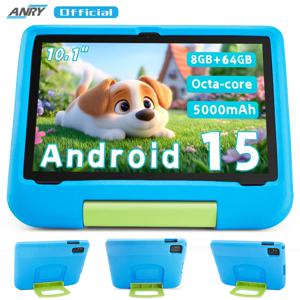 어린이용 태블릿, 10.1인치 어린이용 2025 안드로이드 15 태블릿, 눈 보호 화면, 8GB(4+4GB) RAM 64GB 저장용량, 5000mAh 배터리
