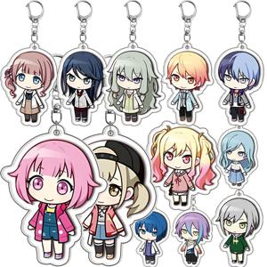 PJSK 귀여운 애니메이션 캐릭터 아크릴 키체인 장식 소녀 만화 백팩 참 키링 액세서리 선물 장난감