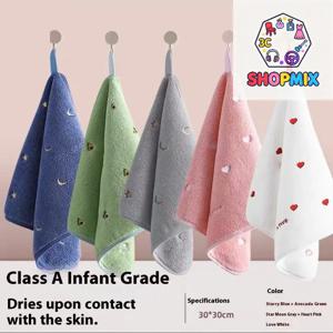 30x30cm 만화 자수 순면 가정용 부드러운 보풀 없는 욕실 성인용 얼굴 손 수건