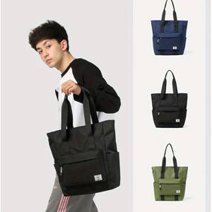 간단한 남자 숄더 백 대용량 옥스포드 탑 핸들 가방 학생을위한 여러 포켓 가방 책을 넣으십시오