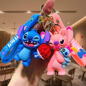 도매 애니메이션 디즈니 키 체인 새로운 미키 마우스 미니 릴로 & 스티치 인형 열쇠 고리 장식 열쇠 고리 자동차 펜던트 아이 장난감 선물