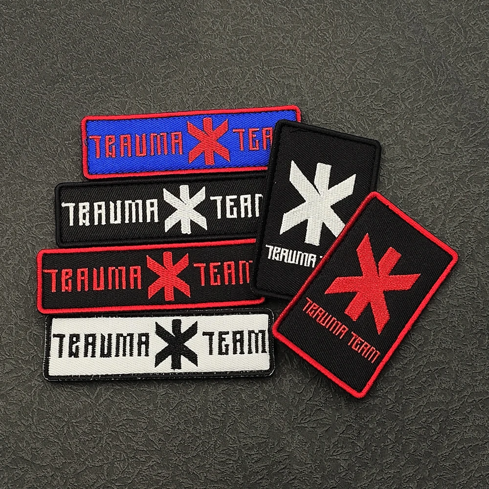 트라우마 팀 자수 구조 패치 아라사카 원단 후크 앤 루프 재킷 어깨 DIY 바느질 구조 패치