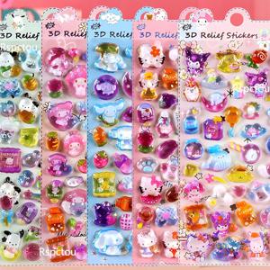 귀여운 쿠로미 포차코 시나모롤 크리스탈 스티커 산리오 3D 입체 데칼 귀여운 장식용 문구 플래너 폰 케이스