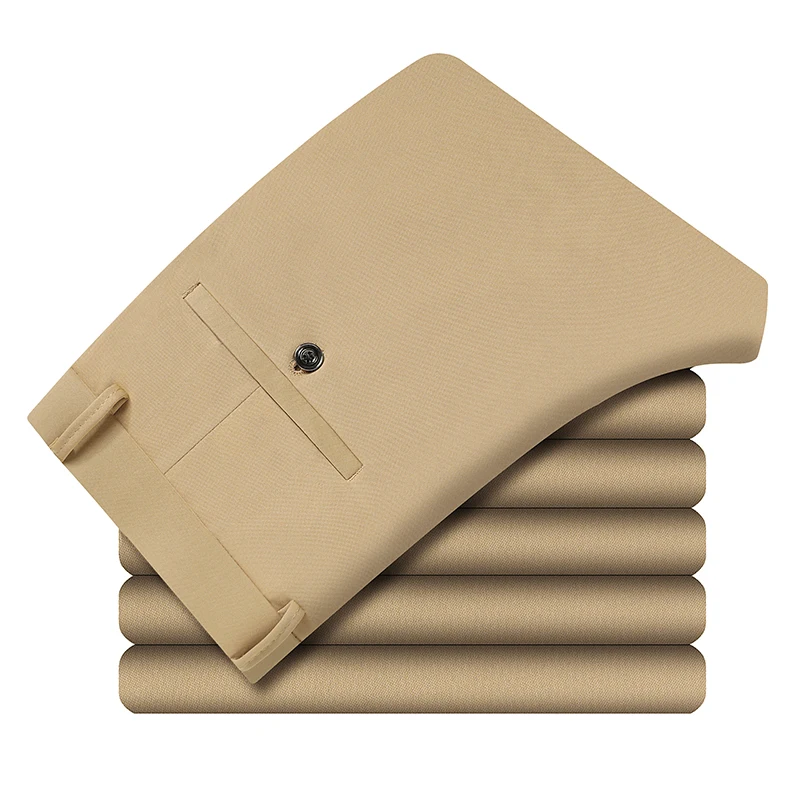 남성용 4방향 스트레치 비즈니스 캐주얼 팬츠 봄/가을 정장 바지 신축성 편안한 캐주얼 팬츠