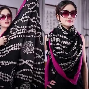 여성용 우아하고 다용도로 활용 가능한 대형 실크 스카프, 에어컨 방 보온, 패셔너블한 엄마를 위한 랩, 가을 겨울 스타일리쉬 넥 워머