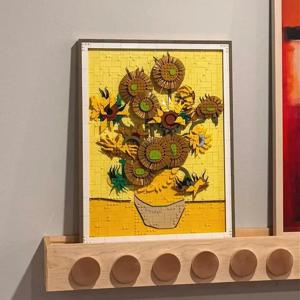 2615개 조각 Moc 31215 빈센트 반 고흐 해바라기 3D 아트 벽화 블록 세트 DIY 창의적 장식 브릭 장난감 어린이 선물